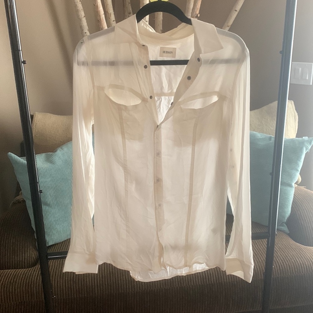 Hudson white button down top
